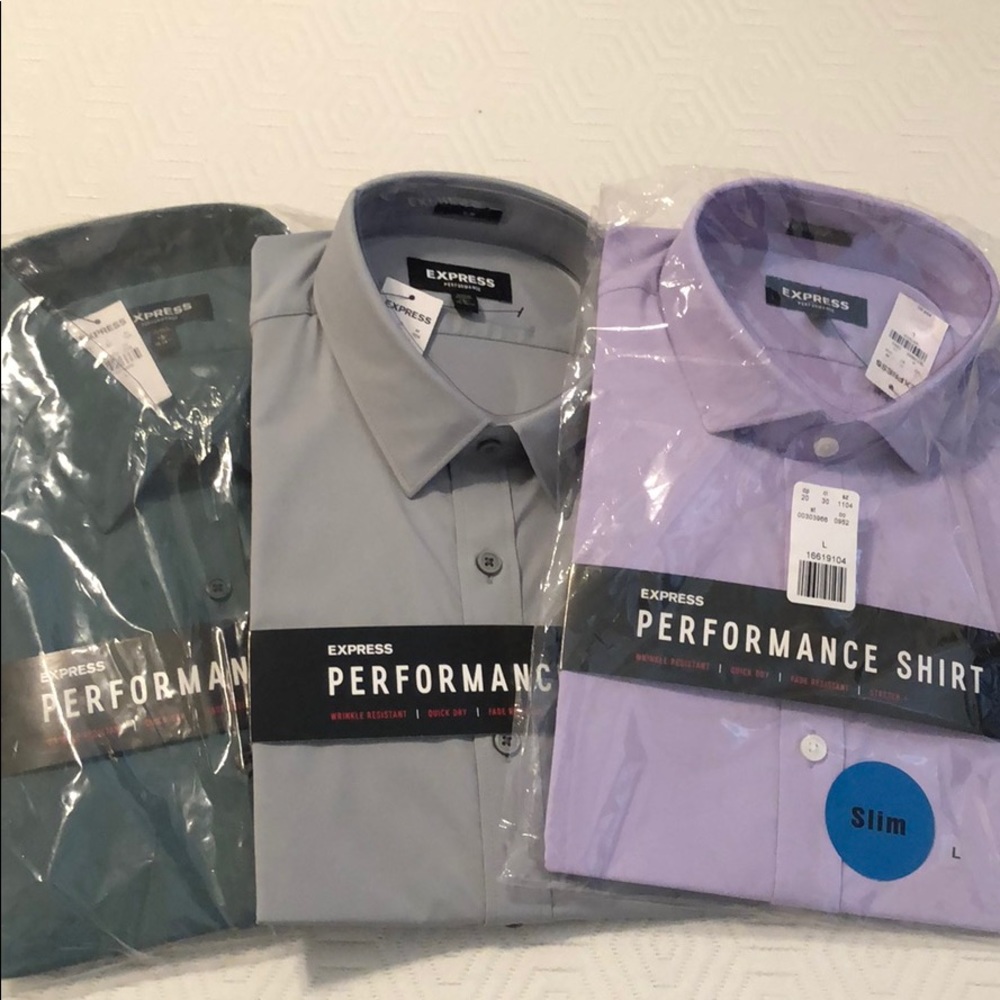 Express Performance Dress Shirts Set Slim Fit L